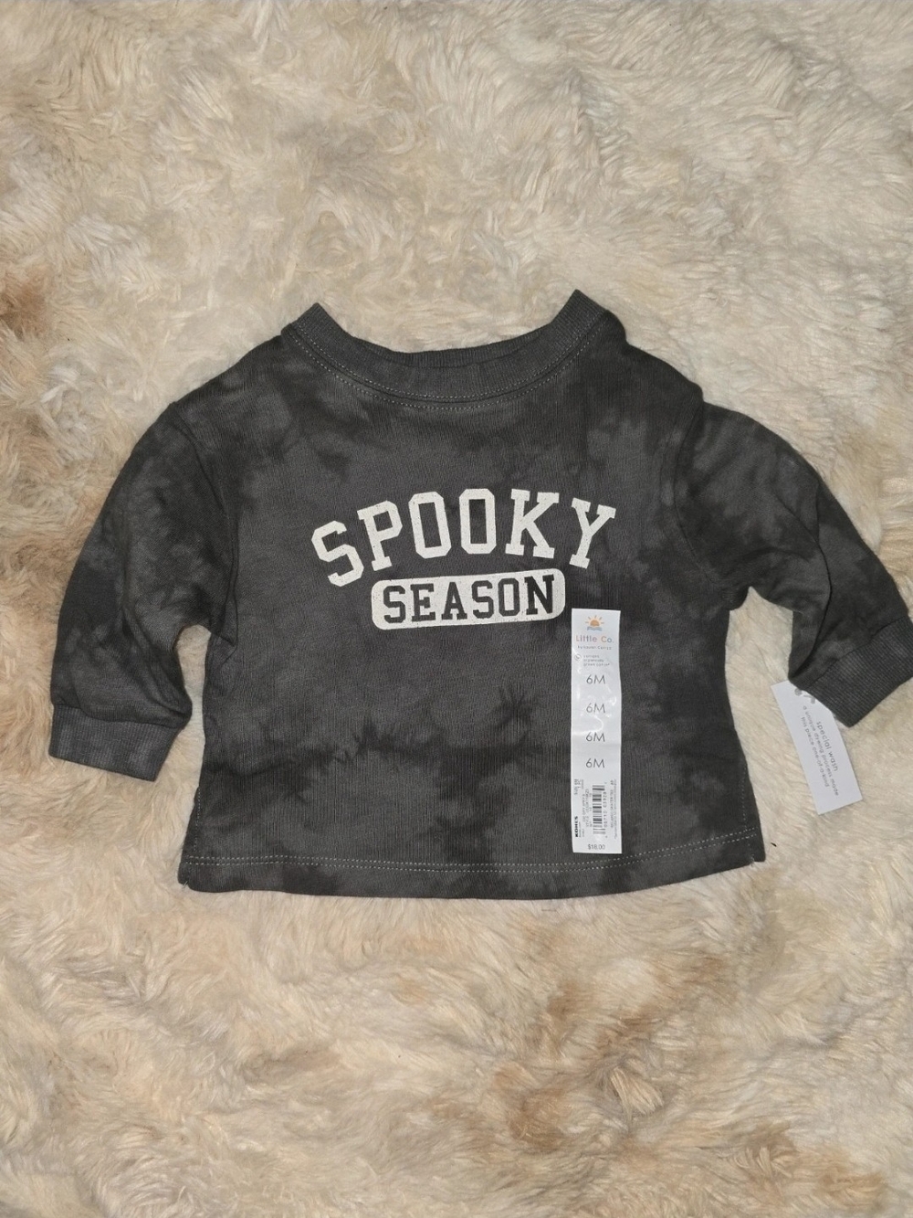 Spooky Season Gray Tie-dye Shirt 6 Months